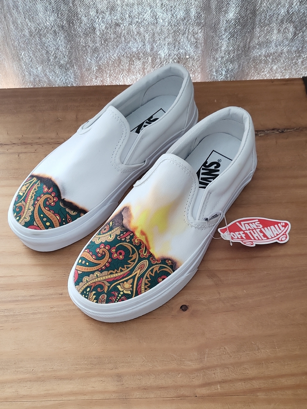 Vans Off The Wall Classic Slip On Beg Reveal Women's Size 6